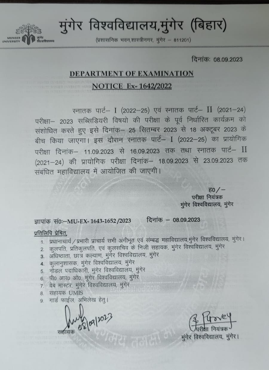 EXAMINATION NOTICE PART-II(2021-24)